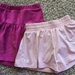 *NWT* Girl's Bottom - Under Armour Pink Athletic Shorts & Magenta Skirt